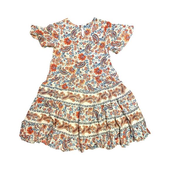 G Fruit Punch - Bila Women's Soft Short Swingy Crepe Tiered Floral Paisley Dress - Picture 2 of 2